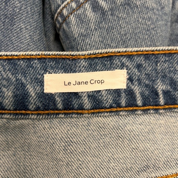 FRAME Denim Le Jane Crop Raw Fray Hem Ultra High Rise Straight Leg Jean NWOT - Picture 12 of 15